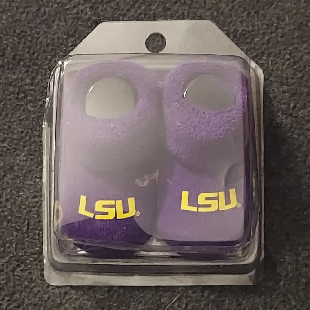 LSU Baby Booties 3-6 Months Purple Gold